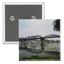 Bridge on the River Kwai, Kanchanaburi, Thailand Pinback Button