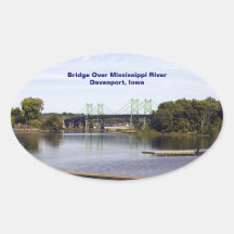Bridge Over Mississippi River Davenport, Iowa Stickers