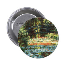 Bridge Over The Water Lily Pond by Claude Monet Button