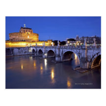 Bridge Sant Angelo and Castel Sant Angelo at Postcard