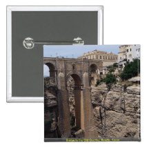 Bridge to the Old Quarter, Ronda, Spain Pinback Button
