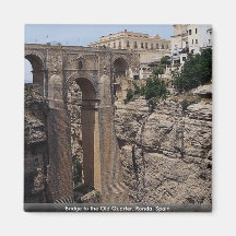 Bridge to the Old Quarter, Ronda, Spain Fridge Magnets
