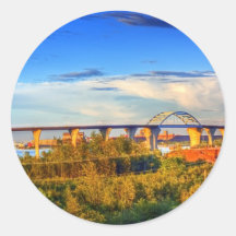 Bridges over the Bay Round Sticker
