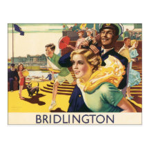 Bridlington UK seaside poster of Happy People Postcards