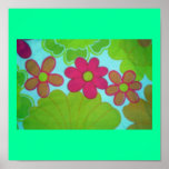 Bright 70's Flower Design posters