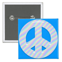 Bright and Beautiful Peace Symbol Button