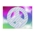 Bright and Beautiful Peace Symbol postcards