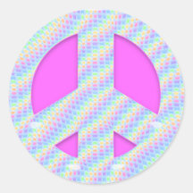 Bright and Beautiful Peace Symbol Round Sticker