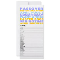 Bright and Bold 2012 Calendar - April Full Color Rack Card