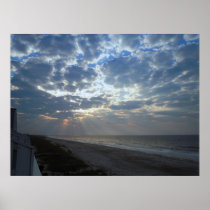 Bright "Beach Morning" (Oak Island, NC) Poster