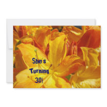 Bright Birthday Party Invitations! Orange Flowers