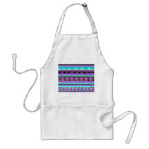 Bright Blue and purple tribal pattern Aprons