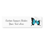Bright Blue & Black Butterfly Original Colours bumper stickers