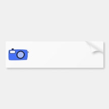 Bright Blue Camera. On White. Bumper Stickers