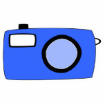 Bright Blue Camera. On White. Custom photo sculptures