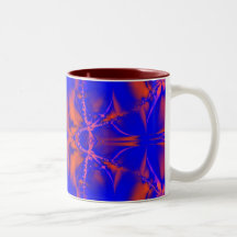 bright blue red mug