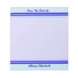 Bright blue stripe on pastel professional business memo notepads
