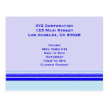 Bright blue stripe on pastel professional business post cards