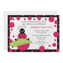 Bright & Bold Ladybug Birthday Invitation