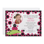 Bright & Bold Ladybug Photo Birthday Invitation