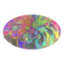 Bright Burst of Colour – Salmon & Indigo Deva Oval Stickers