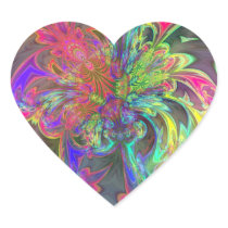 Bright Burst of Colour – Salmon & Indigo Deva Heart Stickers