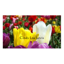 Bright Business Cards Tulip Flowers for Her