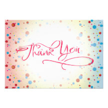 Bright Colorful Dots Glowing Center Thank You Card