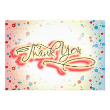 Bright Colorful Dots Glowing Center Thank You Card