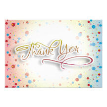 Bright Colorful Dots Glowing Center Thank You Card