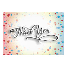 Bright Colorful Dots Glowing Center Thank You Card