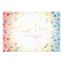Bright Colorful Dots Glowing Center Thank You Card