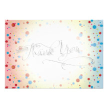 Bright Colorful Dots Glowing Center Thank You Card