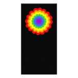 Bright colourful flower in rainbow colours. personalised photo card