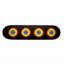 Bright colourful flower in rainbow colours. custom skateboard