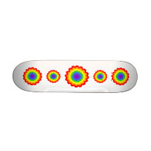 Bright colourful flower in rainbow colours. custom skate board