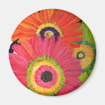 Bright & Colourful Gerbera Daisies Fridge Magnets