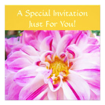 Bright Colourful Invitations Orange Pink Dahlias