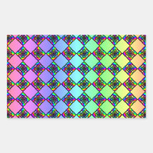 Bright Colourful Stained Glass Style Pattern. Stickers