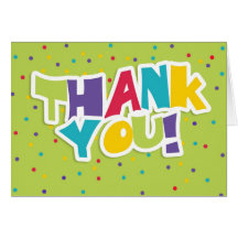 Bright Colourful Thank You Greeting Card With Dots