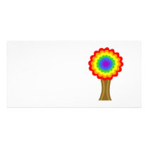 Bright Colourful Tree in Rainbow Colours. Custom Photo Card