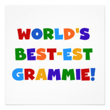 Bright Colours World's Best-est Grammie Gifts Personalized Invitation