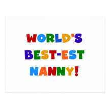 Bright Colours World's Best-est Nanny Gifts Post Cards