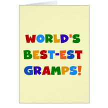 Bright Colours World's Best Gramps Gifts Greeting Cards