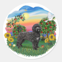 Bright Country - Black Portie 5bw Round Stickers