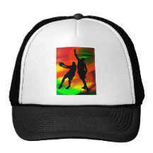 Bright Court Lights and Basketball Duo Trucker Hats