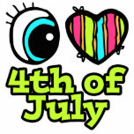 Bright Eye Heart I Love 4th of July photo sculptures