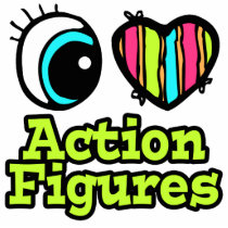 Bright Eye Heart I Love Action Figures Photo Cutouts