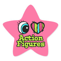 Bright Eye Heart I Love Action Figures Stickers