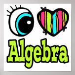 Bright Eye Heart I Love Algebra posters